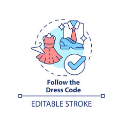 Wall Mural - follow dress code concept icon. common business event etiquette rule abstract idea thin line illustr