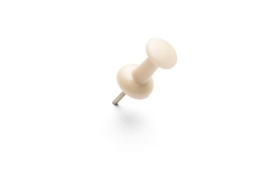White pushpin on white background with shadow