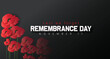 Remembrance day lest we forget. realistic red poppy flower international symbol of peace