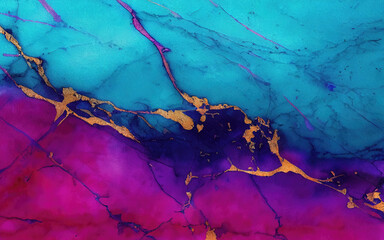 Wall Mural - The marble is blue-purple in color, with gold veins.