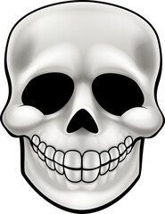 Sticker - Cartoon Skull Illustration