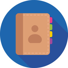 Sticker - Contact Book Colored Vector Icon 