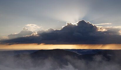 Poster - coucher de soleil sur les Vosges