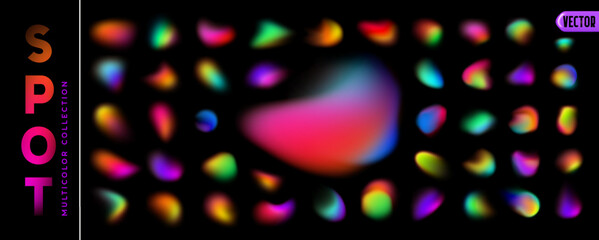 Wall Mural - abstract gradient with blur effect. set of spot blurred multicolored brush strokes. colorful fluid p
