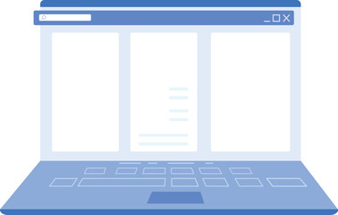 Wall Mural - laptop screen with blank window frame. computer app template