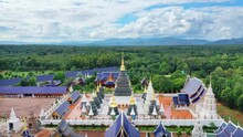Aerial View Of Wat Ban Den Temple In Chiang Mai, Thailand.