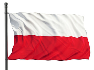 Wall Mural - Flag of Poland. PNG file with transparent background.