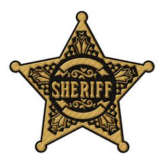 Wall Mural - Sheriff Star, badge, symbol, isolated,