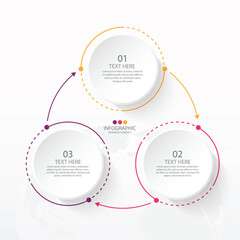 Wall Mural - Basic circle infographic template with 3 steps.