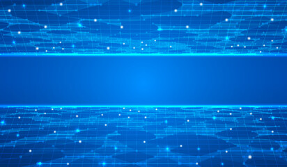 Leinwandbilder - Abstract horizontal futuristic glow line fast speed technology concept. Digital big data transmission line connection vector background design.