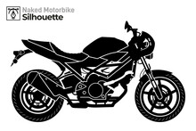 Isolated Naked Motorbike Silhouette Illustration.