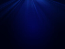 Realistic Light Ray On Dark Blue Painted Wall Background Pattern, Design Template Copy Space For Presentation Banner