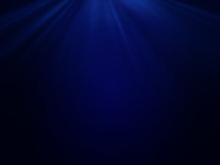 Fototapete - realistic light ray on dark blue painted wall background pattern, design template copy space for presentation banner