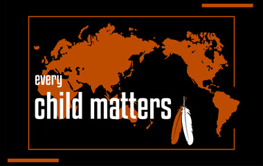 Wall Mural - Every Child Matters. Holiday concept. Template for background, banner, card, poster, t-shirt with text inscription