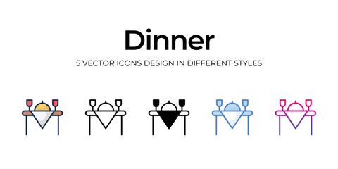 dinner icons set vector illustration. vector stock,