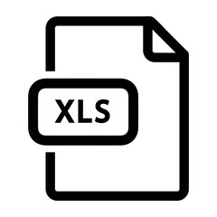 Sticker - xls icon. Flat vector illustrator