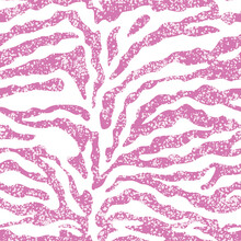 Zebra Print Seamless Texture Pink Pattern, Trendy Vector Design