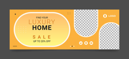 business Real estate social media facebook cover web banner template modern layout
