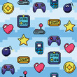 Videogame seamless pattern background with joysticks icons Vector