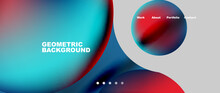 Flowing Gradient Colors And Round Elements And Circles. Vector Illustration For Wallpaper, Banner, Background, Leaflet, Catalog, Cover, Flyer