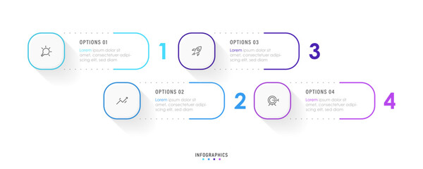 Wall Mural - vector infographic label design template with icons and 4 options or steps. can be used for process 