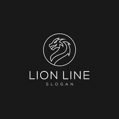 Wall Mural - Lion simple line logo design