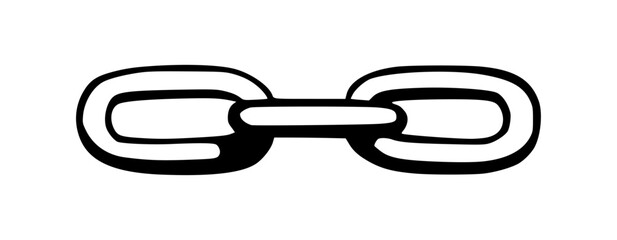 Wall Mural - chain as symbol of unity and cooperation. sketch of metal chains. vector illustration isolated in wh