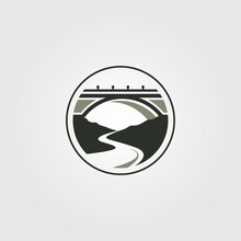 Bridge And River Logo Vector Symbol Illustration Design, Creative Bridge Logo Design