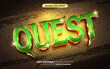 green quest gold 3d editable text effect