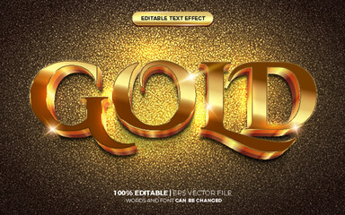 double layer gold 3d editable text effect