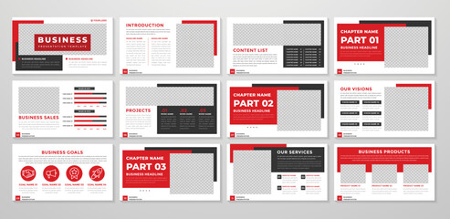 Wall Mural - set of corporate presentation template design with minimalist concept and modern layout use for annual report and business profile	