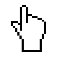 Finger Click Icon Symbol In Black White For Logo, App, Website Or Graphic Design Element. Format PNG