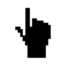 Finger Click Icon Symbol In Black White For Logo, App, Website Or Graphic Design Element. Format PNG