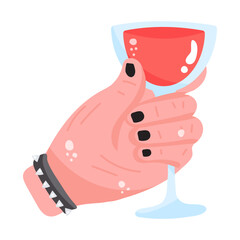 Sticker - Cocktail flat editable sticker icon