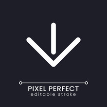 Move Downward Pixel Perfect White Linear Ui Icon For Dark Theme. Scroll Messenger History. Vector Line Pictogram. Isolated User Interface Symbol For Night Mode. Editable Stroke. Poppins Font Used