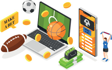 Poster - Sports Betting Isometric Composition