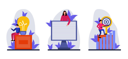 Marketing flat bundle design illustration