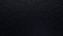 Diwali Concept Featuring A Black 3D Ornate Pattern. Festival Wallpaper. 3D Render.