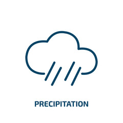 precipitation icon from zodiac collection. thin linear precipitation, rain, overcast outline icon is