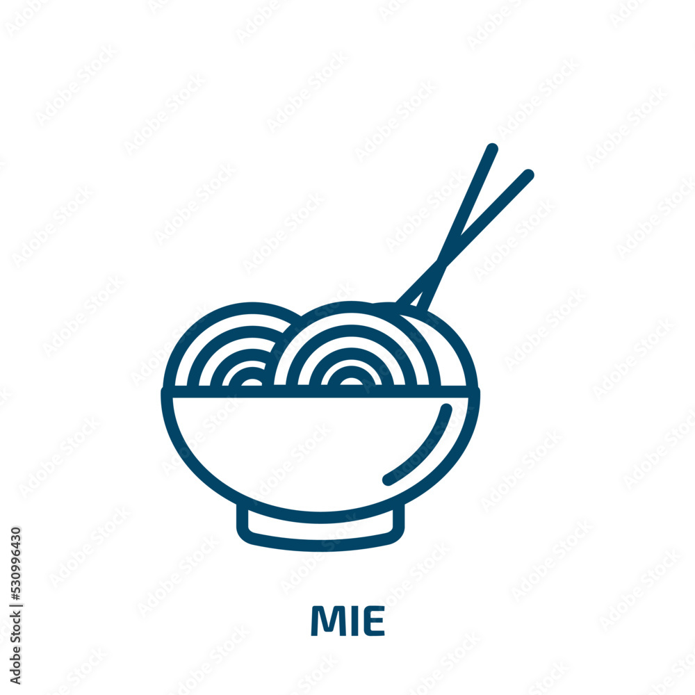 mie icon from education collection. Thin linear mie, hot, japan outline ...