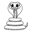 © deny - Cute cobra snake cartoon coloring page illustration vector. For kids coloring book.