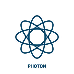 photon icon from education collection. Thin linear photon, technology, light outline icon isolated on white background. Line vector photon sign, symbol for web and mobile