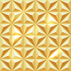 Wall Mural - seamless gold 3d background. abstract geometric texture pattern.