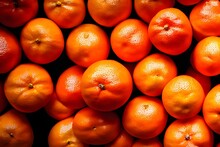 Closeup Of Bunch Of Ripe Mandarins