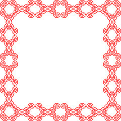 Traditional Chinese tracery red retro pattern decoration square frame