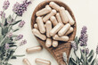 Alternative Medicine. Dietary supplements, vitamins and minerals for vegans and vegetarians.