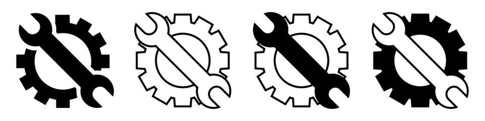 settings icon vector set. repair illustration sign collection. tool symbol. service center logo.