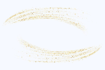 Wall Mural - gold glitters wave. vector golden sparkling stardust trail. magic glowing golden confetti isolated o