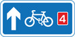 © fatih - Route for pedal cycles forming part of a network, The Highway Code Traffic Sign, Signs giving orders, Signs with red circles are mostly prohibitive. Plates below signs qualify their message.