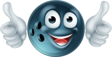 Poster - Cartoon Bowling Ball Character